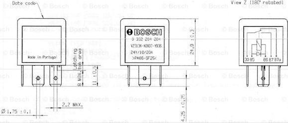 BOSCH 0 332 204 204 - Relè, Corrente di lavoro autozon.pro