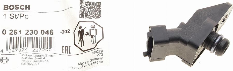 BOSCH 0 261 230 046 - Sensore, Pressione carburante autozon.pro