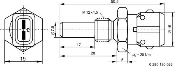 BOSCH 0 280 130 026 - Sensore, Temperatura refrigerante autozon.pro