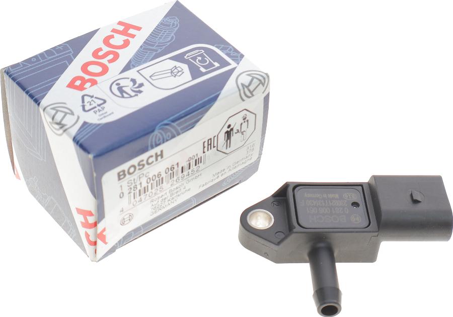 BOSCH 0 281 006 061 - Sensore, Pressione gas scarico autozon.pro