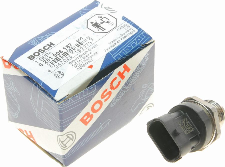 BOSCH 0 281 006 187 - Sensore, Pressione carburante autozon.pro