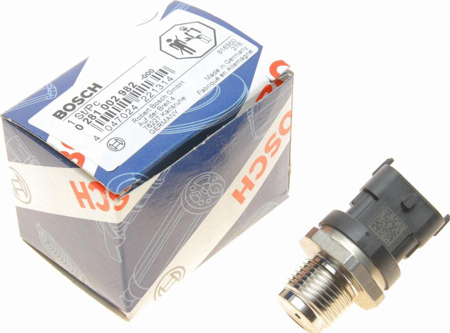 BOSCH 0 281 002 982 - Sensore, Pressione carburante autozon.pro