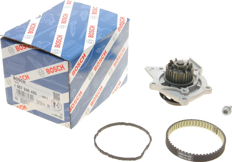 BOSCH 1 987 946 495 - Pompa acqua + Kit cinghie dentate autozon.pro