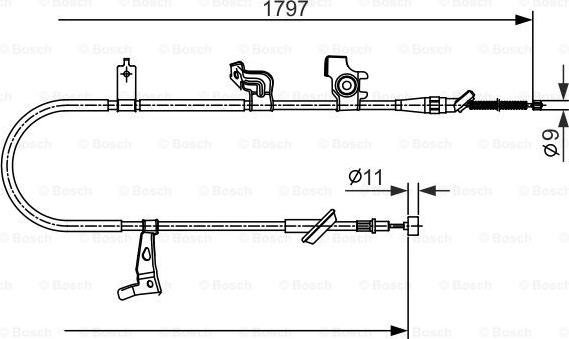 BOSCH 1 987 482 434 - Cavo comando, Freno stazionamento autozon.pro