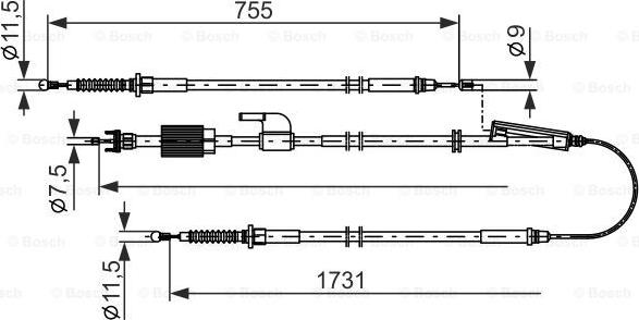 BOSCH 1 987 482 804 - Cavo comando, Freno stazionamento autozon.pro