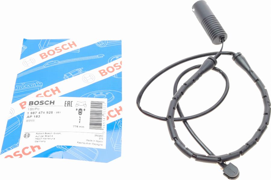 BOSCH 1 987 474 925 - Contatto segnalazione, Usura past. freno / mat. d'attrito autozon.pro