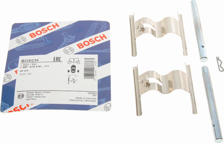 BOSCH 1 987 474 419 - Kit accessori, Pastiglia freno autozon.pro