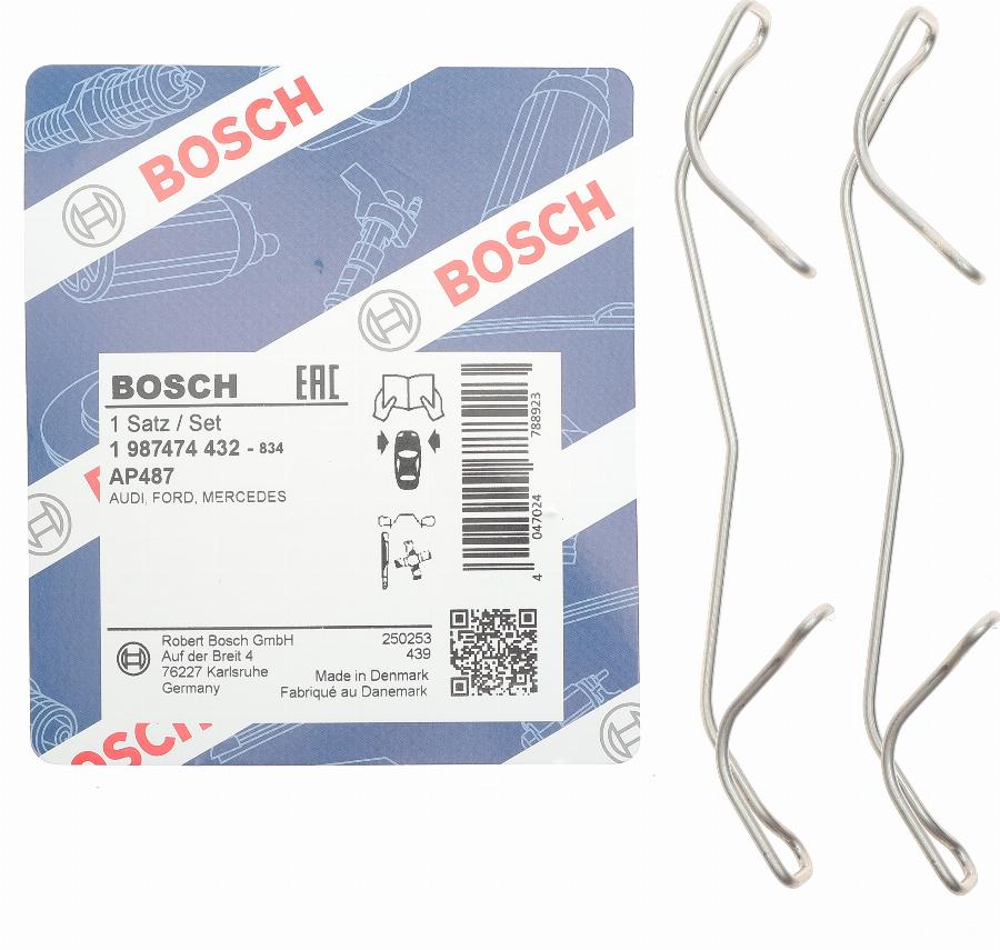 BOSCH 1 987 474 432 - Kit accessori, Pastiglia freno autozon.pro