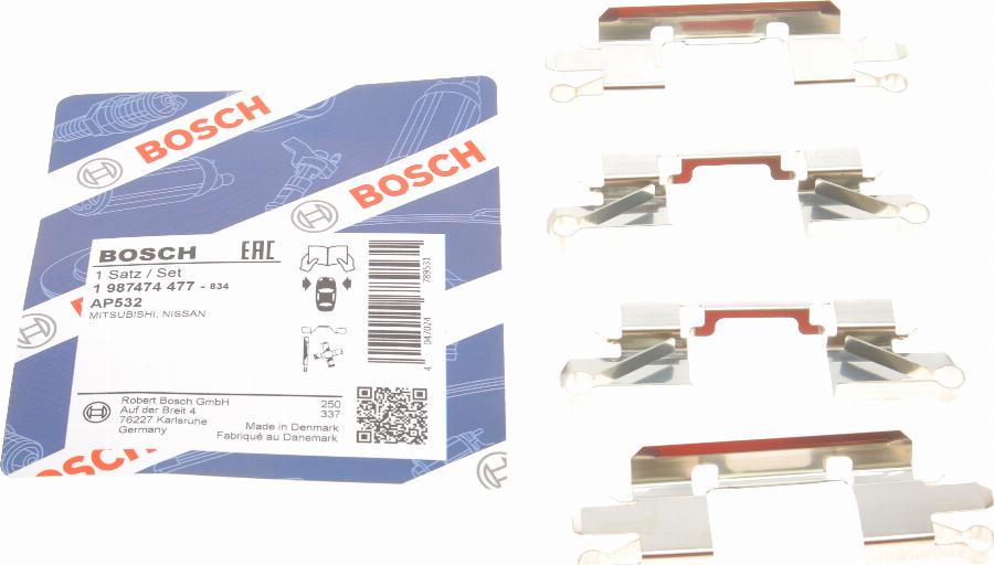 BOSCH 1 987 474 477 - Kit accessori, Pastiglia freno autozon.pro