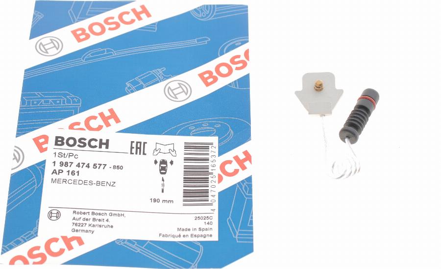 BOSCH 1 987 474 577 - Contatto segnalazione, Usura past. freno / mat. d'attrito autozon.pro