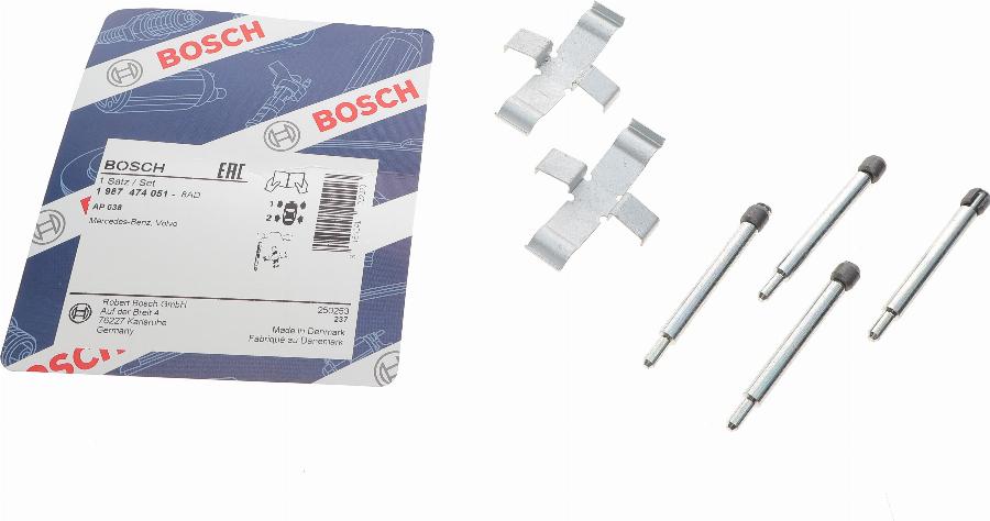 BOSCH 1 987 474 051 - Kit accessori, Pastiglia freno autozon.pro