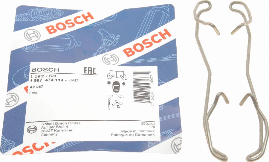 BOSCH 1 987 474 114 - Kit accessori, Pastiglia freno autozon.pro