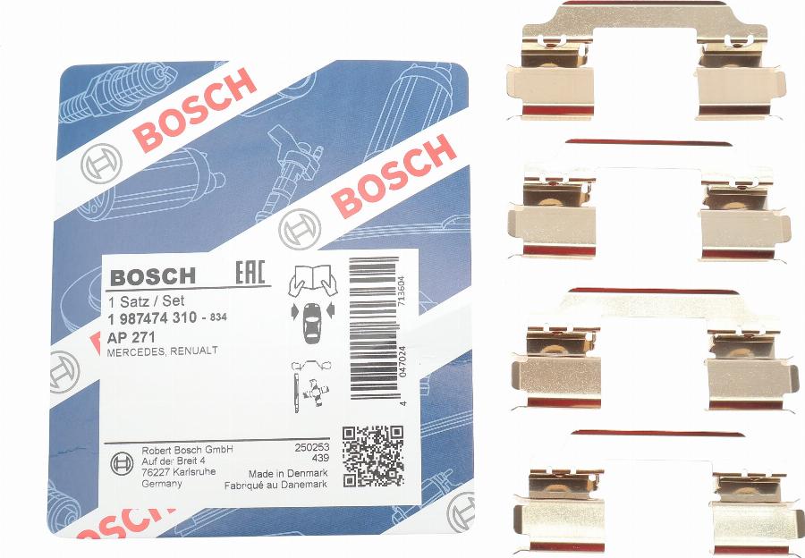 BOSCH 1 987 474 310 - Kit accessori, Pastiglia freno autozon.pro