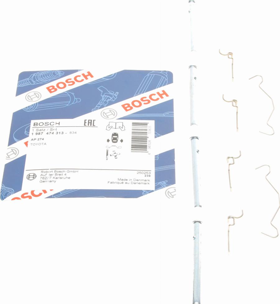 BOSCH 1 987 474 313 - Kit accessori, Pastiglia freno autozon.pro