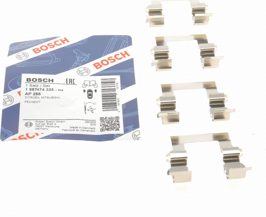 BOSCH 1 987 474 325 - Kit accessori, Pastiglia freno autozon.pro