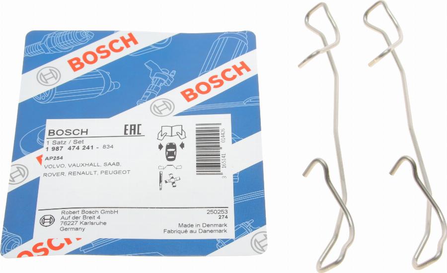 BOSCH 1 987 474 241 - Kit accessori, Pastiglia freno autozon.pro