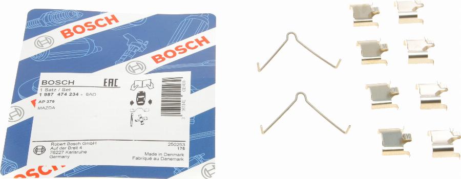 BOSCH 1 987 474 234 - Kit accessori, Pastiglia freno autozon.pro