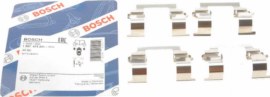 BOSCH 1 987 474 231 - Kit accessori, Pastiglia freno autozon.pro