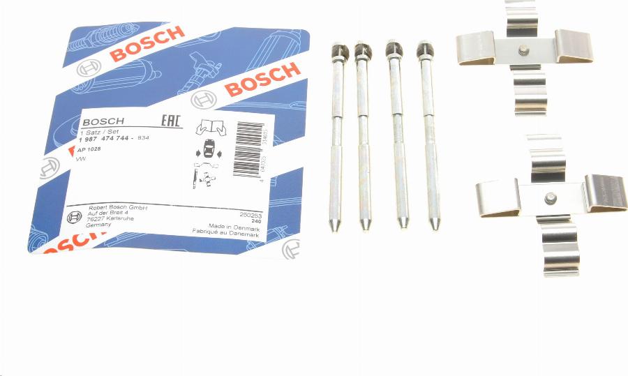 BOSCH 1 987 474 744 - Kit accessori, Pastiglia freno autozon.pro