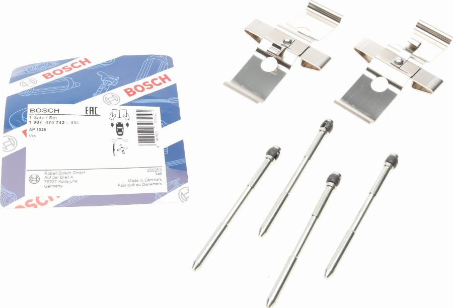 BOSCH 1 987 474 742 - Kit accessori, Pastiglia freno autozon.pro