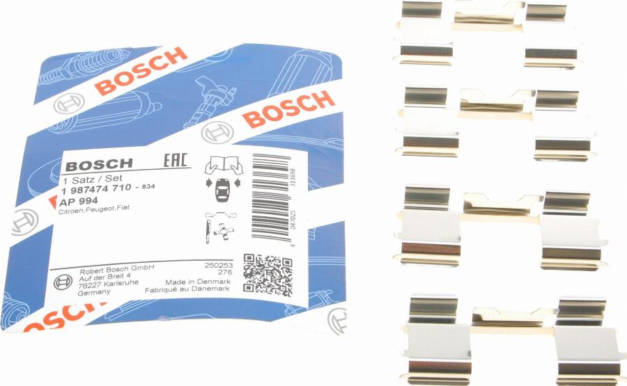 BOSCH 1 987 474 710 - Kit accessori, Pastiglia freno autozon.pro