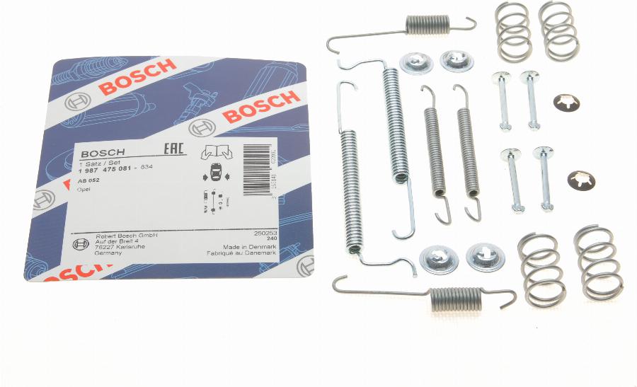 BOSCH 1 987 475 081 - Kit accessori, Ganasce freno autozon.pro