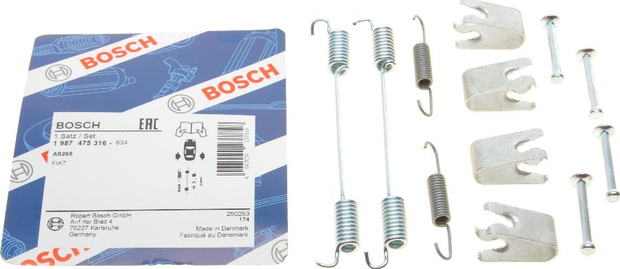 BOSCH 1 987 475 316 - Kit accessori, Ganasce freno autozon.pro