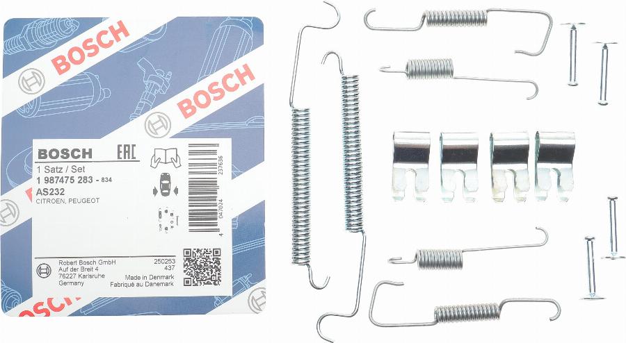 BOSCH 1 987 475 283 - Kit accessori, Ganasce freno autozon.pro