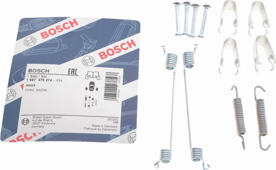 BOSCH 1 987 475 274 - Kit accessori, Ganasce freno autozon.pro