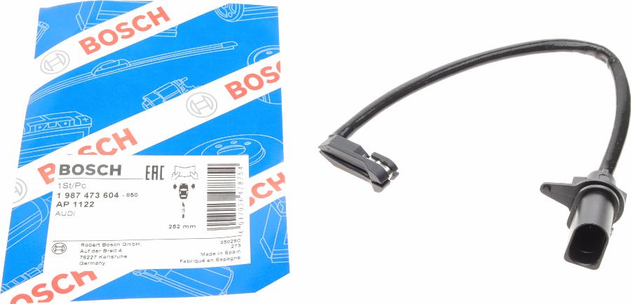 BOSCH 1 987 473 604 - Contatto segnalazione, Usura past. freno / mat. d'attrito autozon.pro