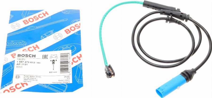 BOSCH 1 987 473 613 - Contatto segnalazione, Usura past. freno / mat. d'attrito autozon.pro