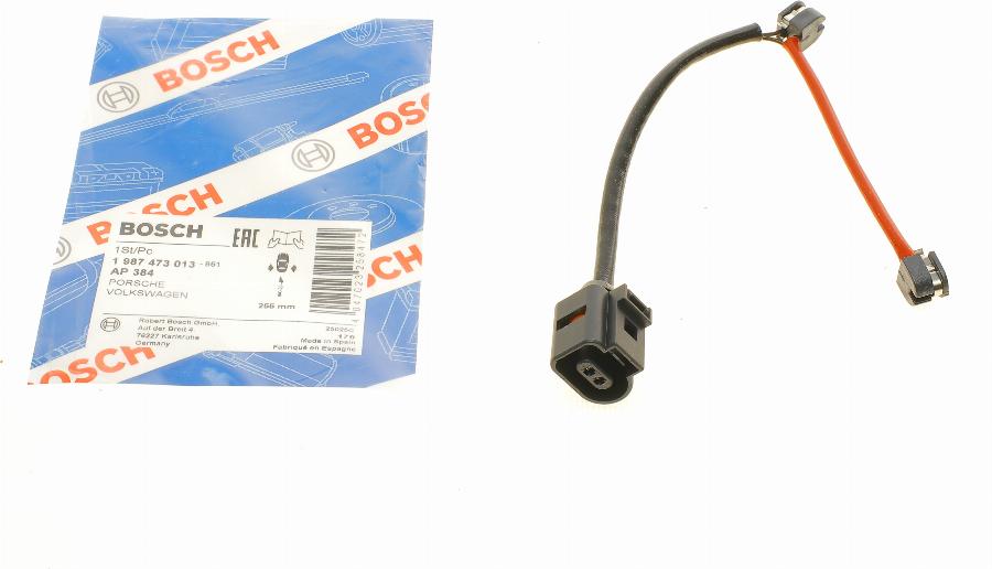 BOSCH 1 987 473 013 - Contatto segnalazione, Usura past. freno / mat. d'attrito autozon.pro