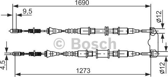 BOSCH 1 987 477 129 - Cavo comando, Freno stazionamento autozon.pro