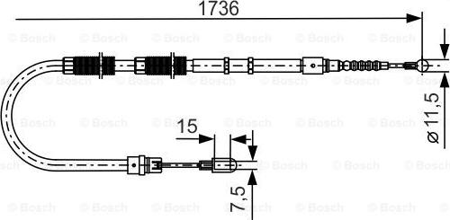 BOSCH 1 987 477 257 - Cavo comando, Freno stazionamento autozon.pro