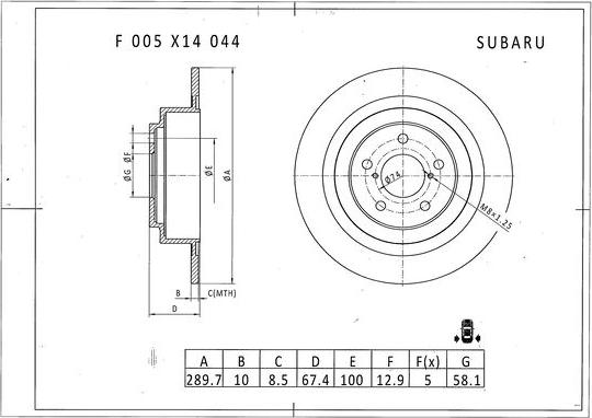 BOSCH F 005 X14 044 - Discofreno autozon.pro