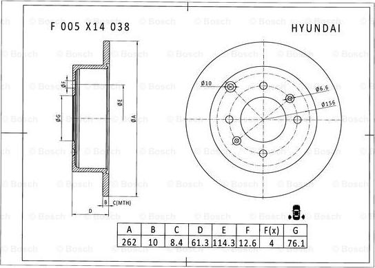 BOSCH F 005 X14 038 - Discofreno autozon.pro