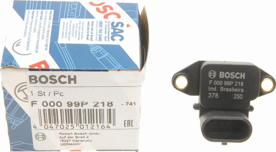 BOSCH F 000 99P 218 - Sensore, Pressione collettore d'aspirazione autozon.pro