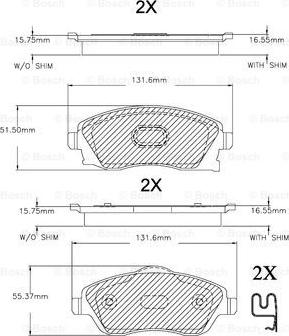 BOSCH F 03A 150 019 - Kit pastiglie freno, Freno a disco autozon.pro