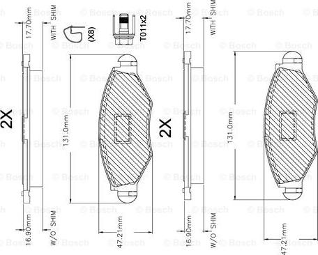 BOSCH F 03A 150 014 - Kit pastiglie freno, Freno a disco autozon.pro