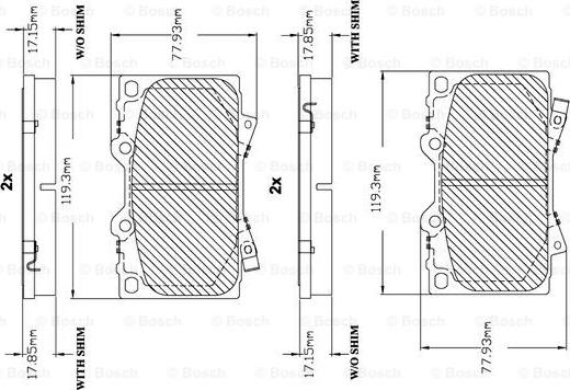 BOSCH F 03B 150 055 - Kit pastiglie freno, Freno a disco autozon.pro