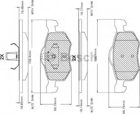 BOSCH F 03B 150 080 - Kit pastiglie freno, Freno a disco autozon.pro