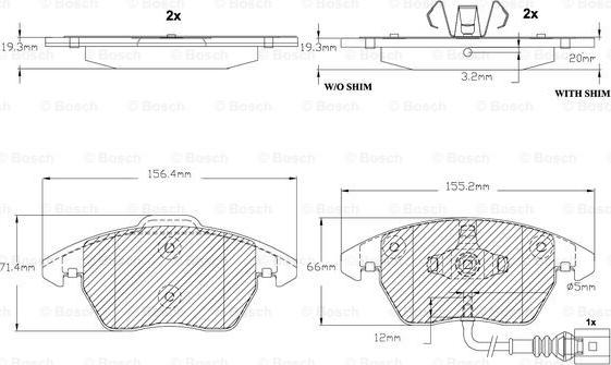 BOSCH F 03B 150 155 - Kit pastiglie freno, Freno a disco autozon.pro