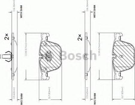 BOSCH F 03B 150 104 - Kit pastiglie freno, Freno a disco autozon.pro