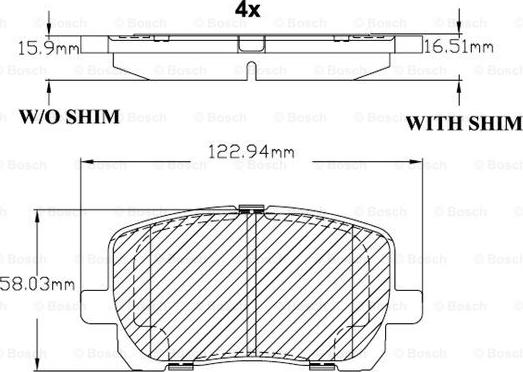 BOSCH F 03B 150 105 - Kit pastiglie freno, Freno a disco autozon.pro