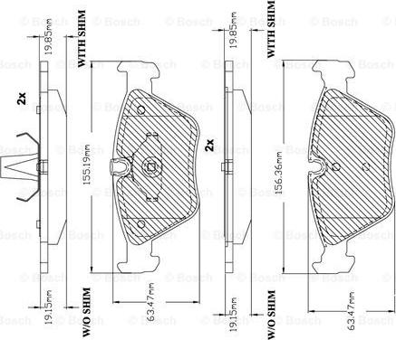 BOSCH F 03B 150 112 - Kit pastiglie freno, Freno a disco autozon.pro