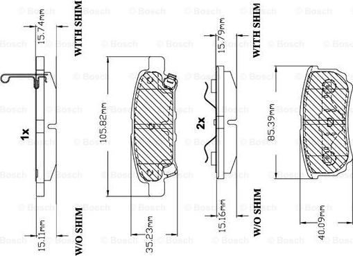 BOSCH F 03B 150 139 - Kit pastiglie freno, Freno a disco autozon.pro