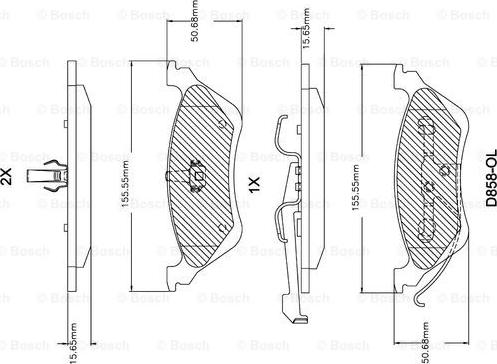 BOSCH F 03B 150 303 - Kit pastiglie freno, Freno a disco autozon.pro