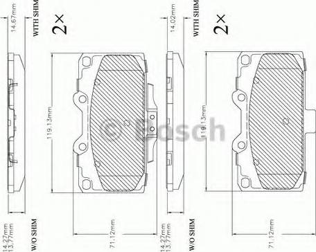 BOSCH F 03B 150 384 - Kit pastiglie freno, Freno a disco autozon.pro