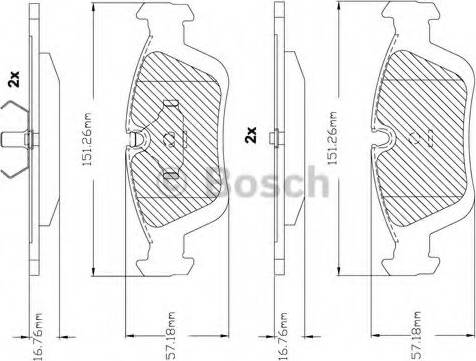 BOSCH F 03B 150 243 - Kit pastiglie freno, Freno a disco autozon.pro