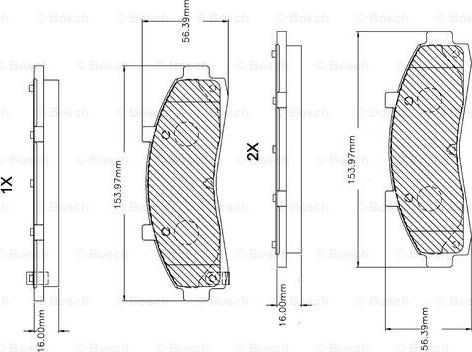 BOSCH F 03B 150 255 - Kit pastiglie freno, Freno a disco autozon.pro